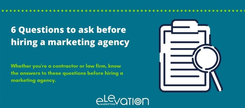 blog header for what questions to ask before hiring a marketing agency