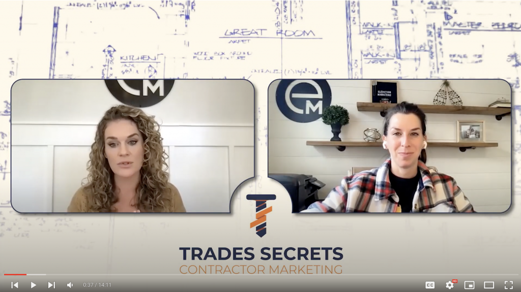 Amanda Joyce and Devon Hayes, doing a trades secrets podcast contractor Marketing by Elevation Marketing