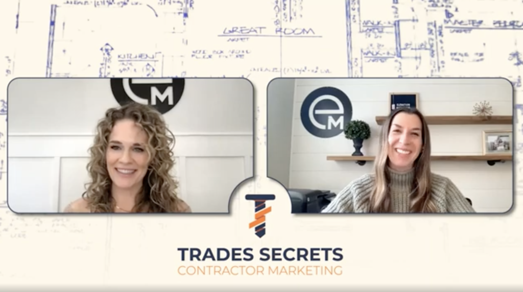 Amanda Joyce and Devon Hayes doing a trades secrets podcast Contractor Marketing by Elevation Marketing