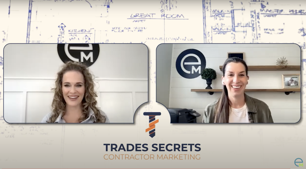 Amanda Joyce and Devon Hayes doing a trades secrets podcast Contractor Marketing paid media by Elevation Marketing