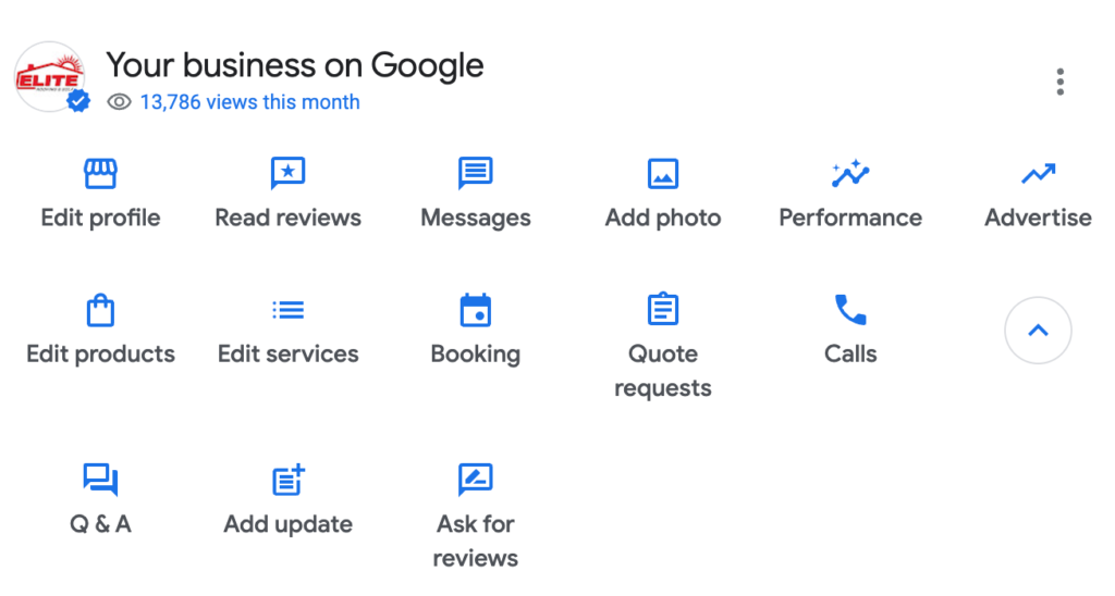 Elite Roofing & Solar SEO google business profile by Elevation Marketing