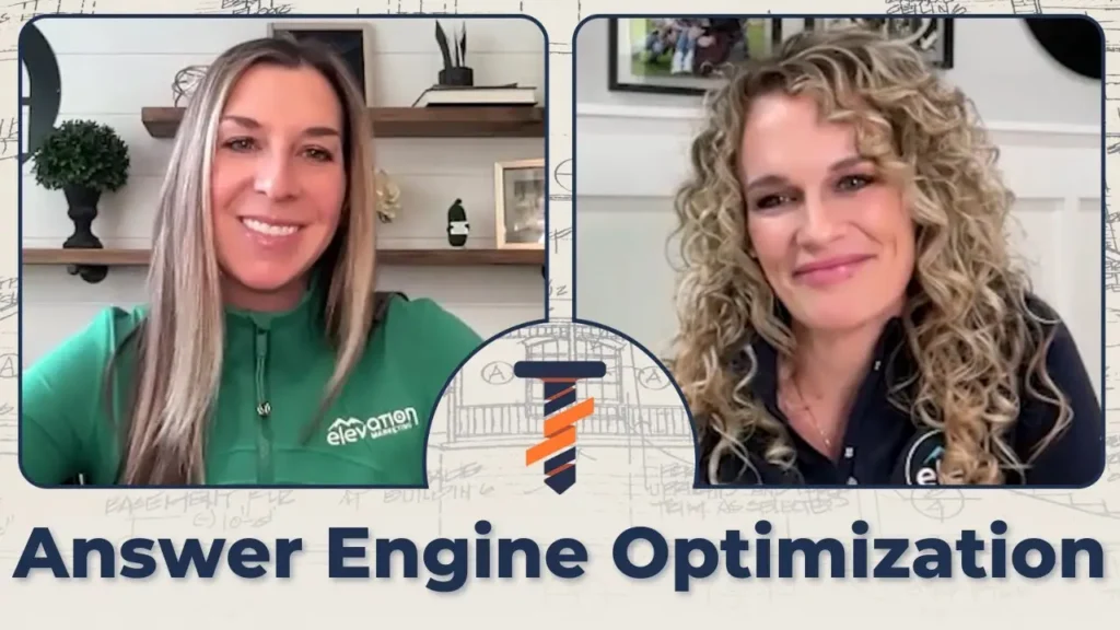 Thumbnail Modern digital interface showing voice search and AI answer engine concepts, representing AEO vs SEO insights for contractors in 2025 by Elevation Marketing.