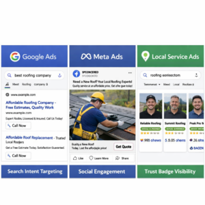 A contractor responds to a lead notification, showing how service area pages support faster lead generation for contractors by Elevation Marketing.
