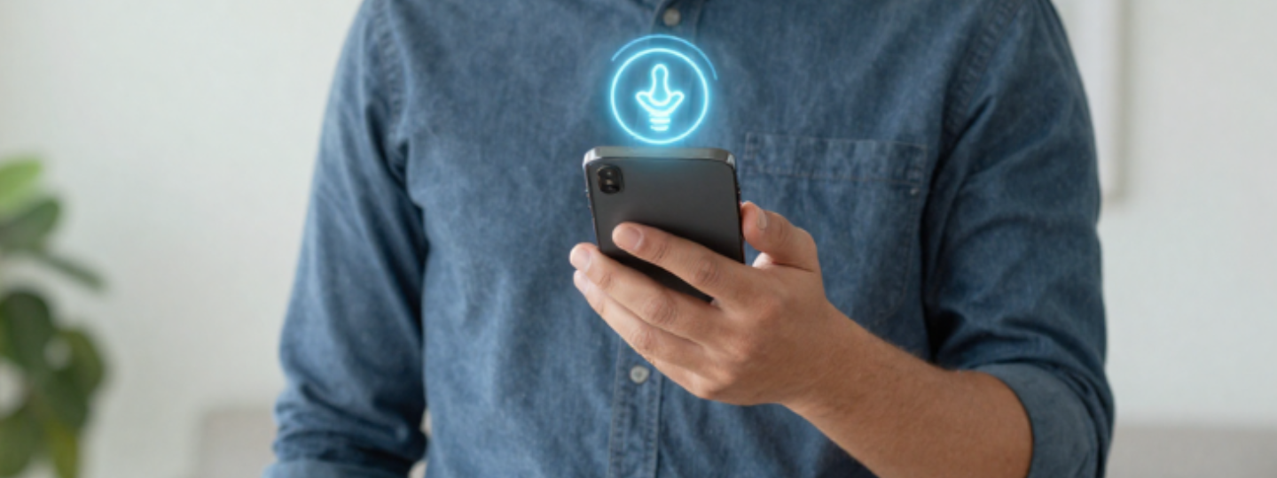 A person using a phone to identify a product, supporting visual search in Denver by Elevation Marketing