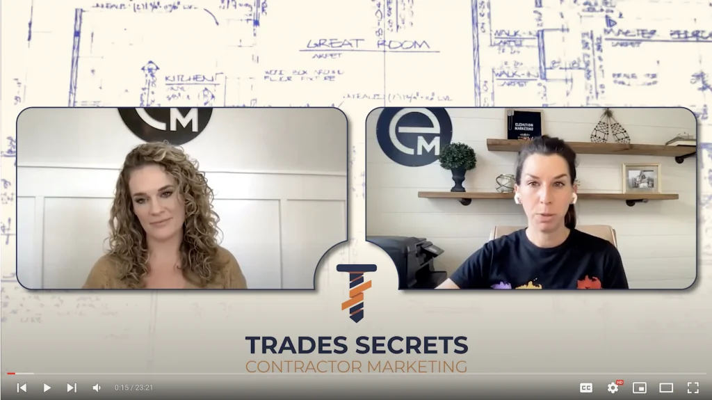 Amanda Joyce and Devon Hayes, doing a trades secrets podcast contractor Marketing by Elevation Marketing