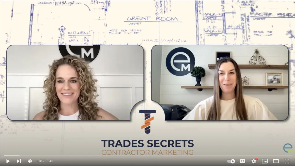 Amanda Joyce and Devon Hayes doing a trades secrets podcast Contractor Marketing by Elevation Marketing